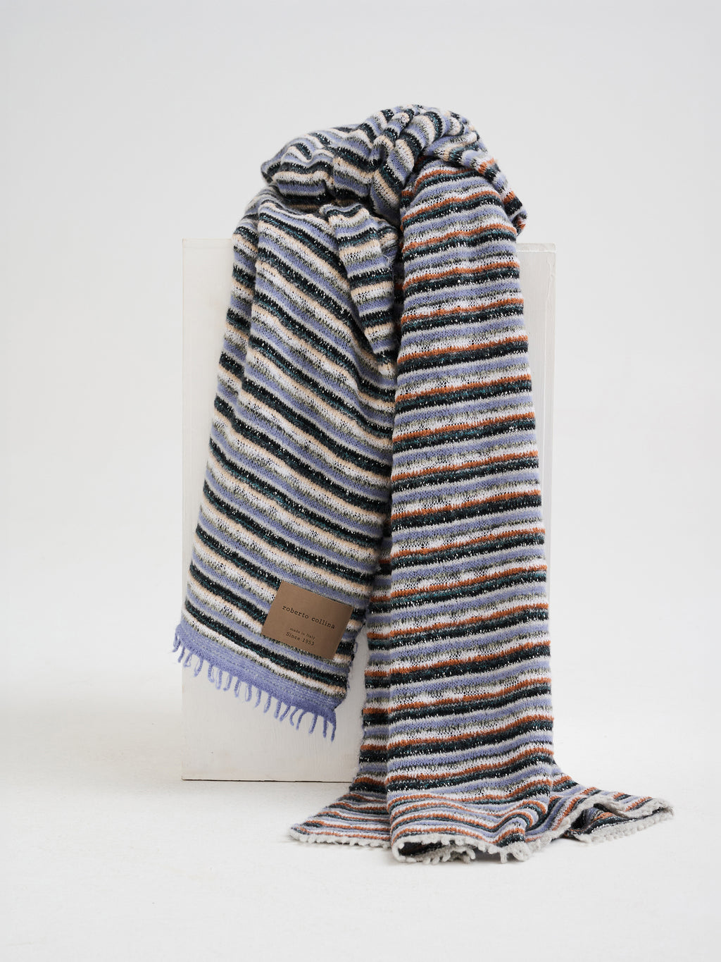 Coperta multicolor in filati d'archivio