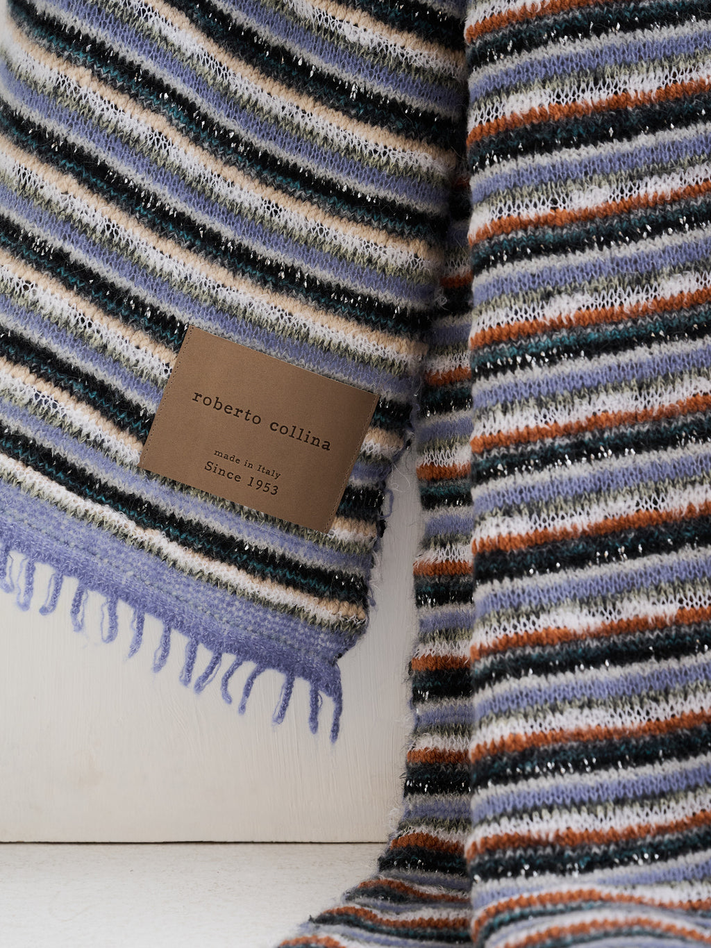 Coperta multicolor in filati d'archivio