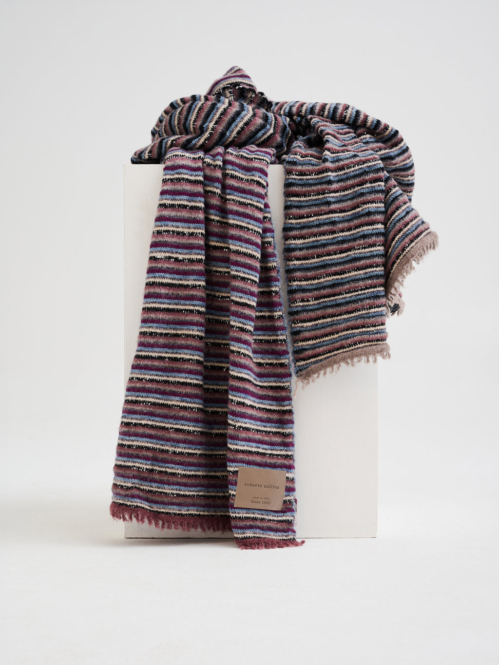 Coperta multicolor in filati d'archivio