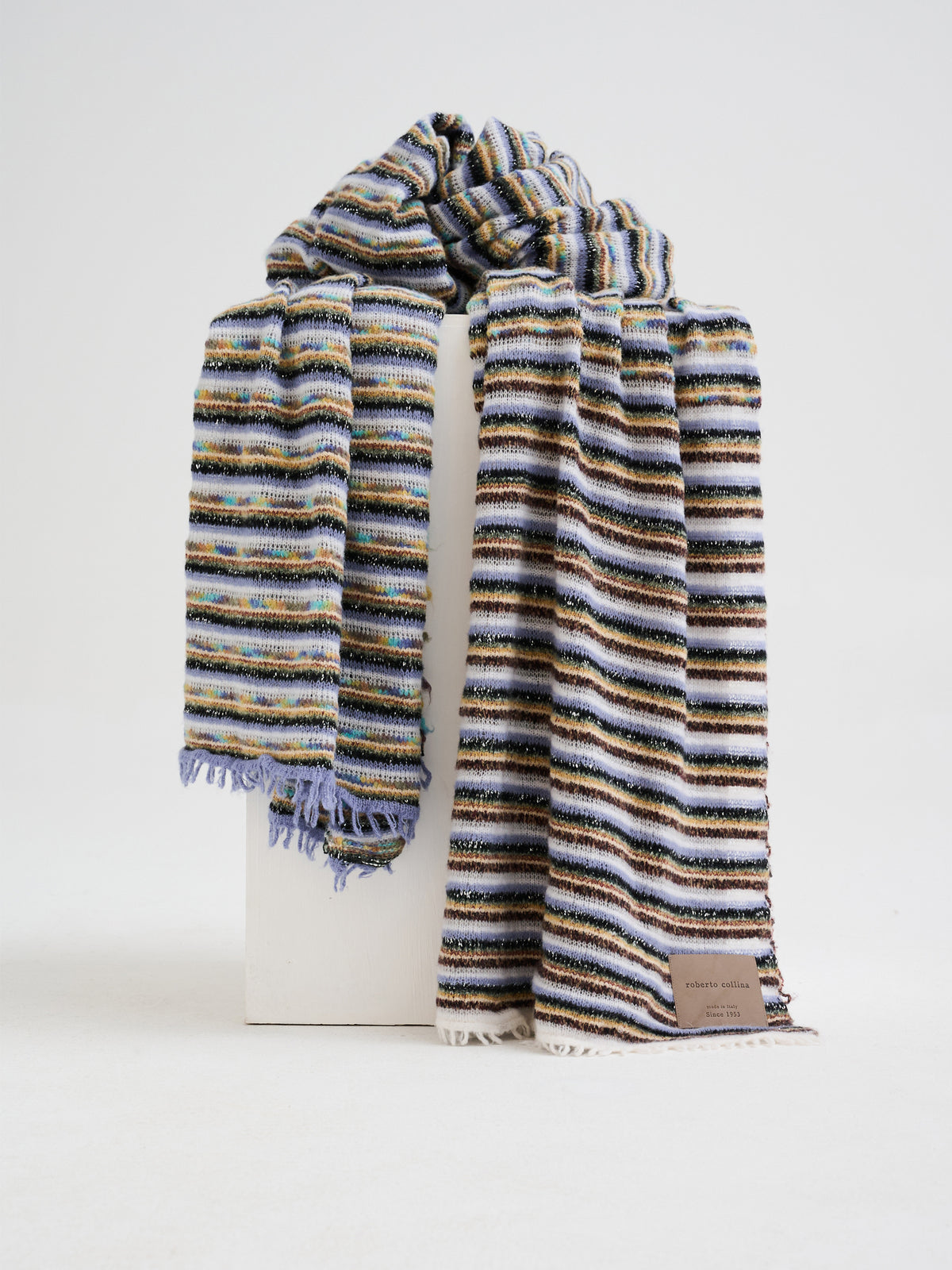 Coperta multicolor in filati d'archivio