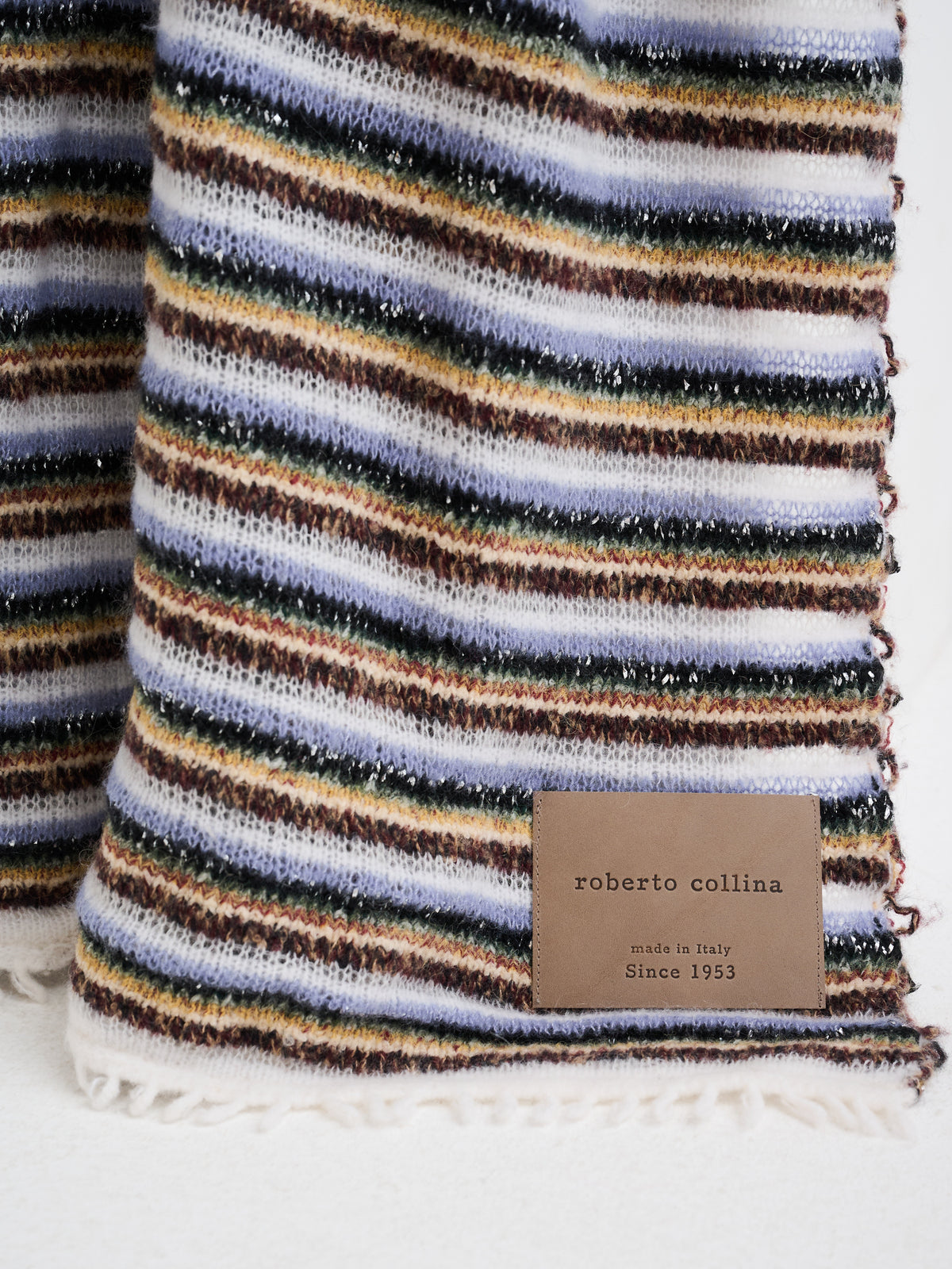 Coperta multicolor in filati d'archivio