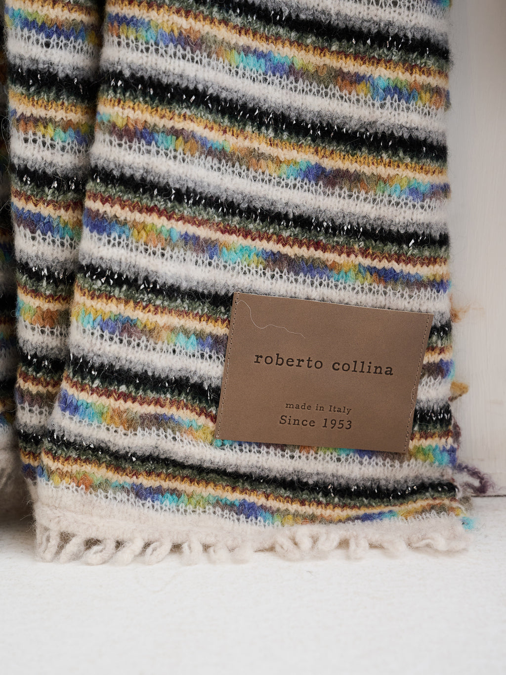 Coperta multicolor in filati d'archivio