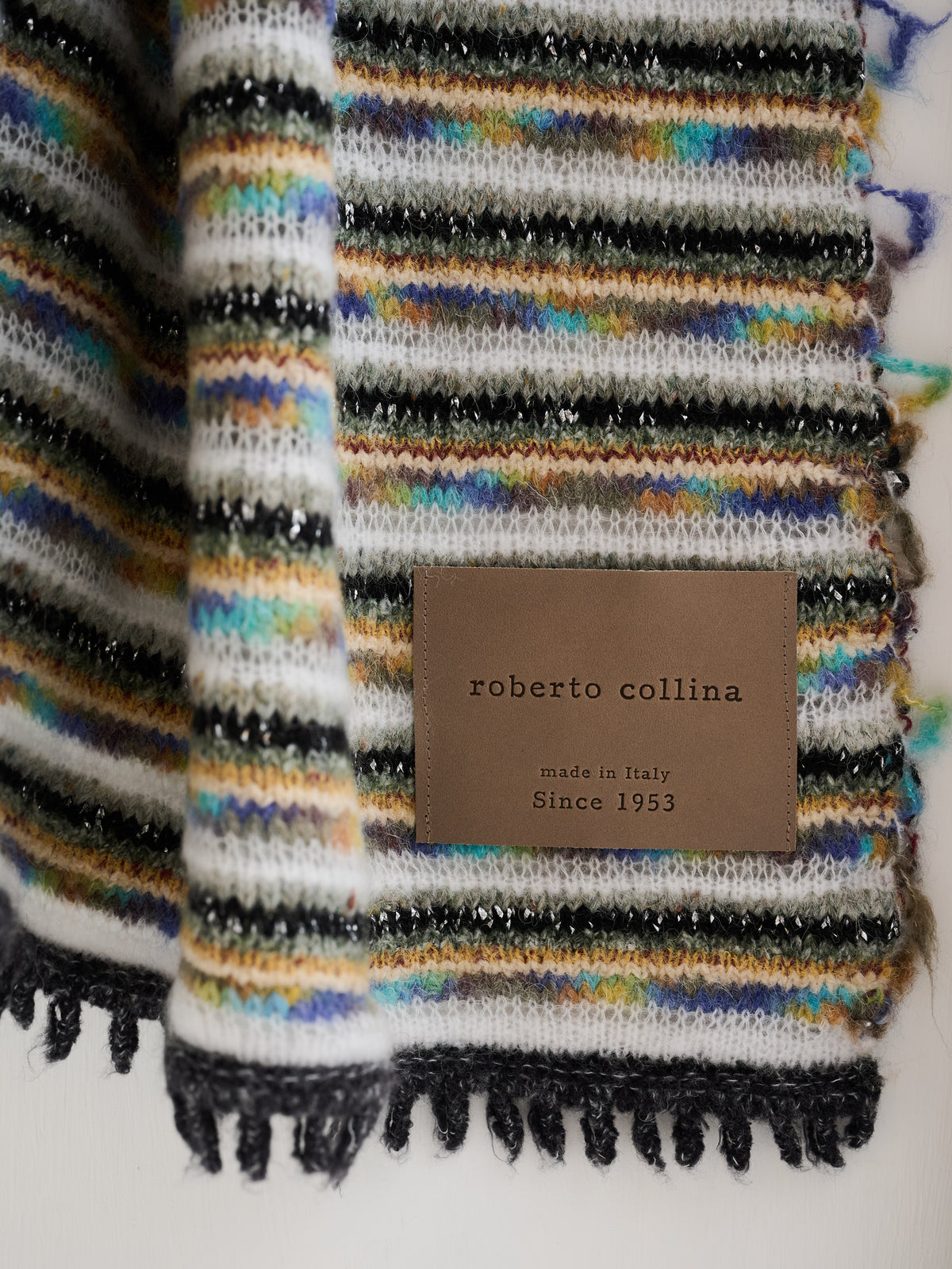 Coperta multicolor in filati d'archivio