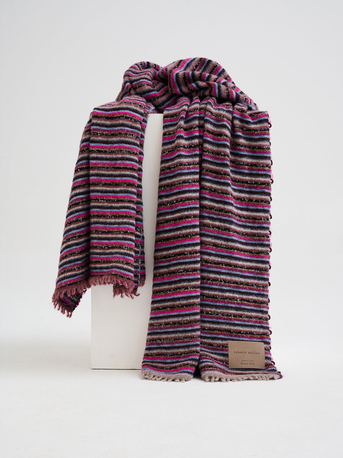 Coperta multicolor in filati d'archivio