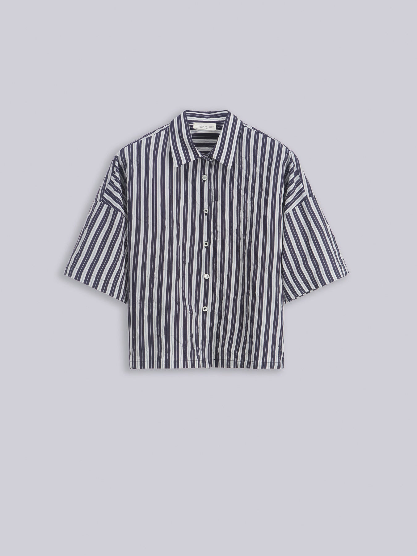 Camicia crop stropicciata