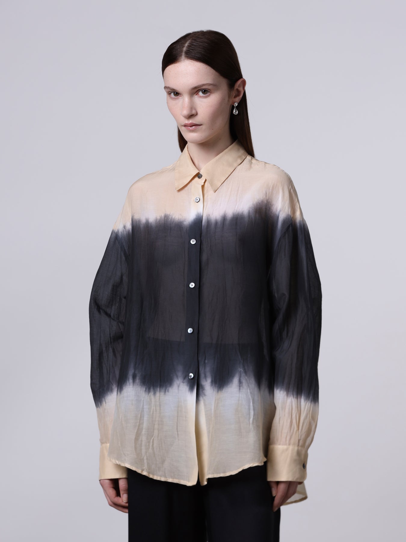 Camicia over semi-trasparente tie-dye