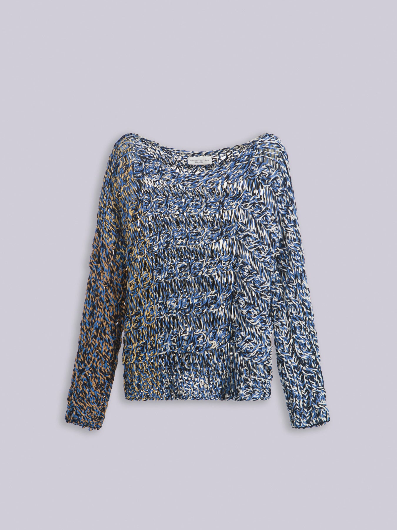 Maglia punto treccia multicolor