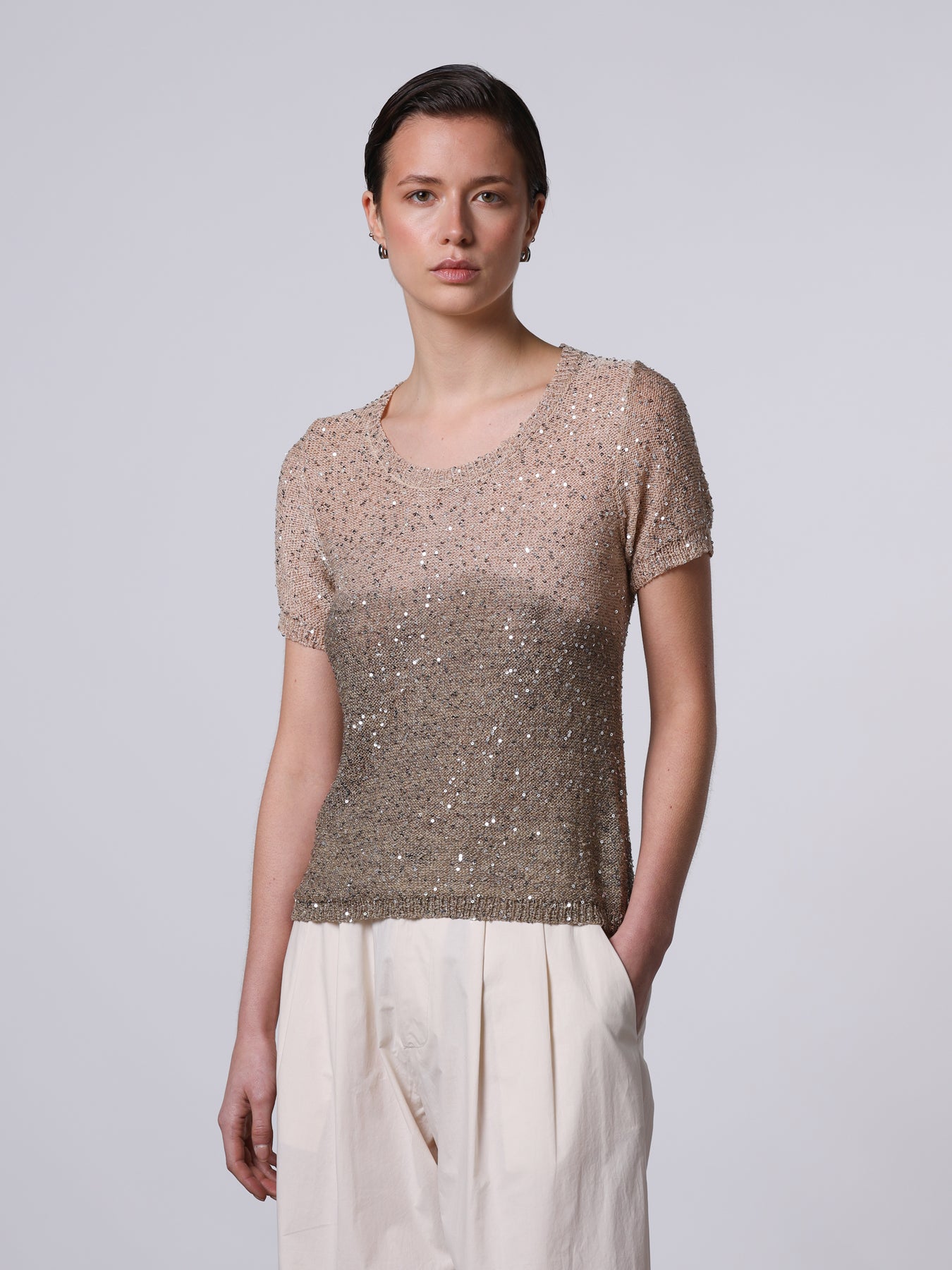 T-shirt con paillettes