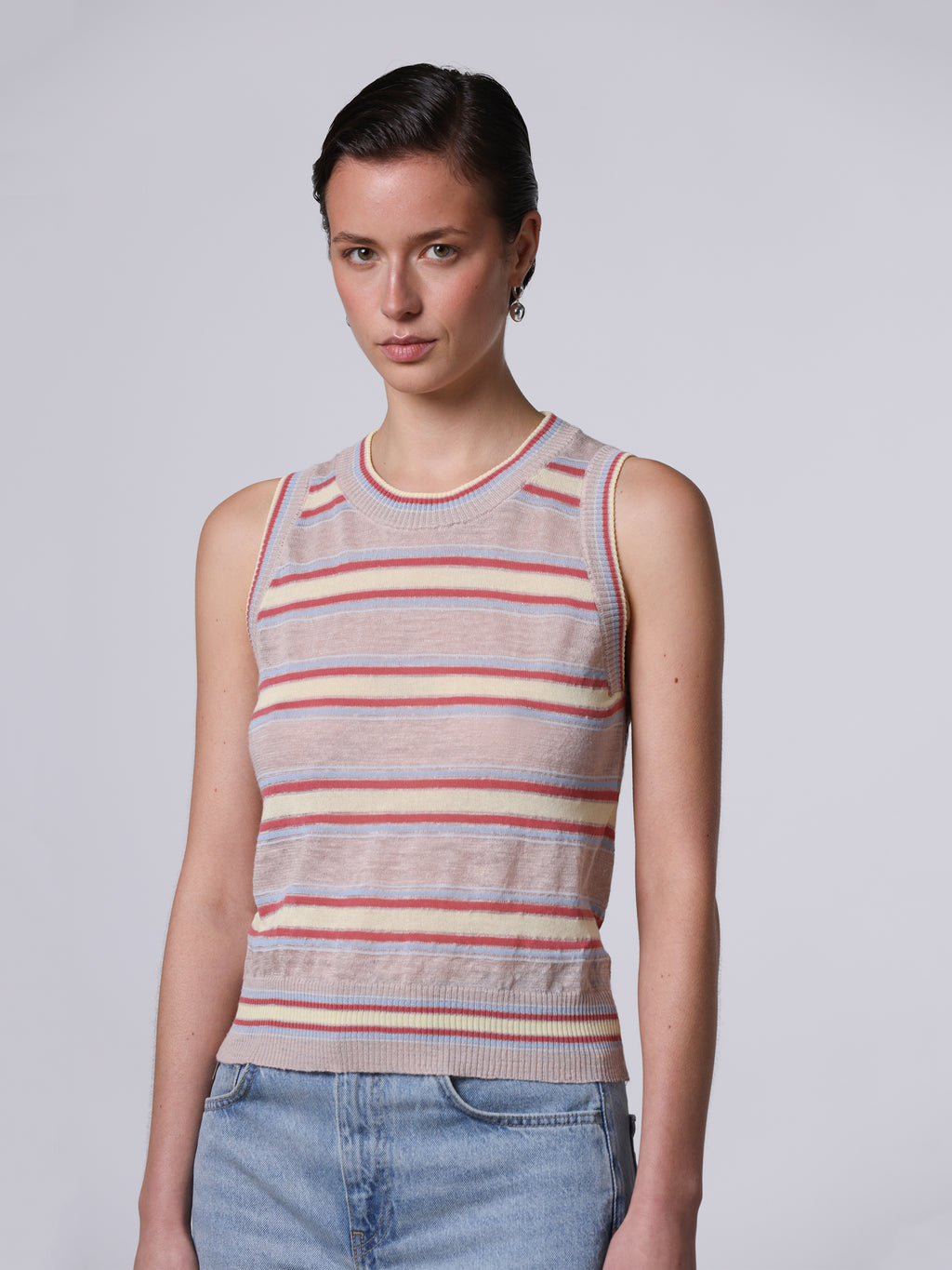 Top in maglia rigato