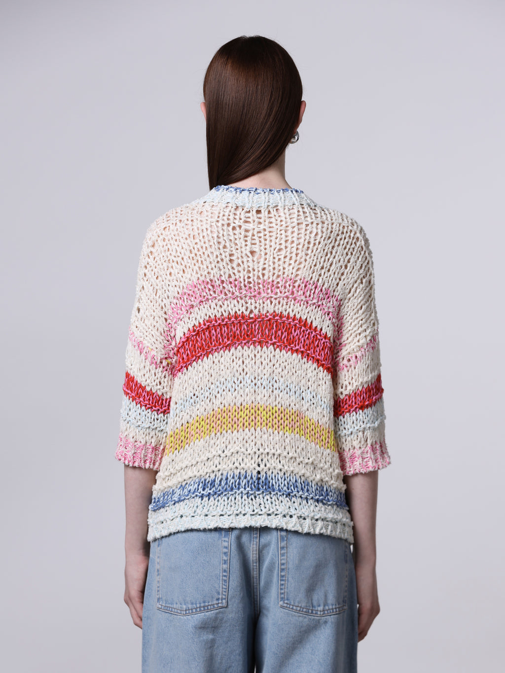 T-shirt mix di punti rigata