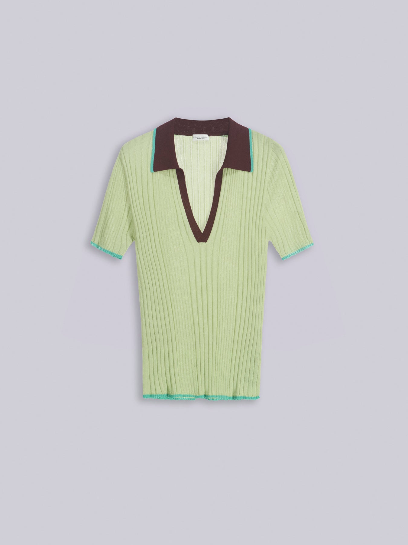 Polo a costine con dettagli a contrasto