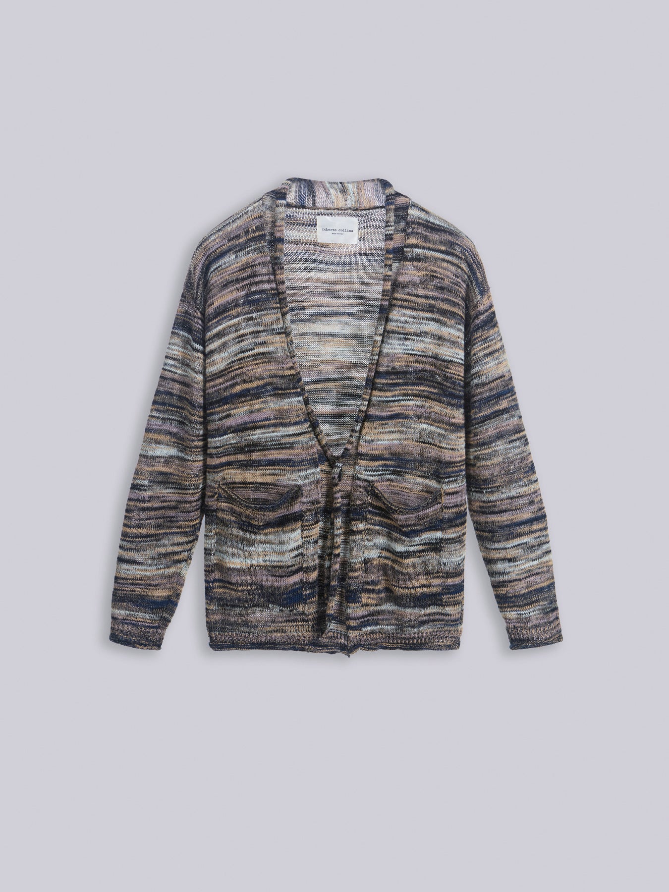 Giacca con collo sciallato in lino