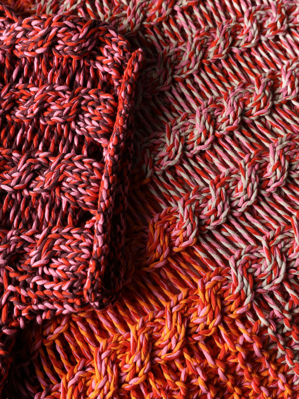 Top punto treccia multicolor