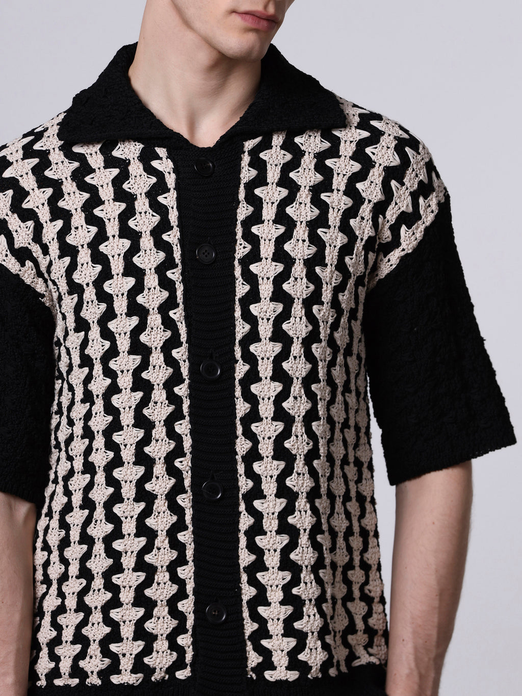 Camicia jacquard bicolor