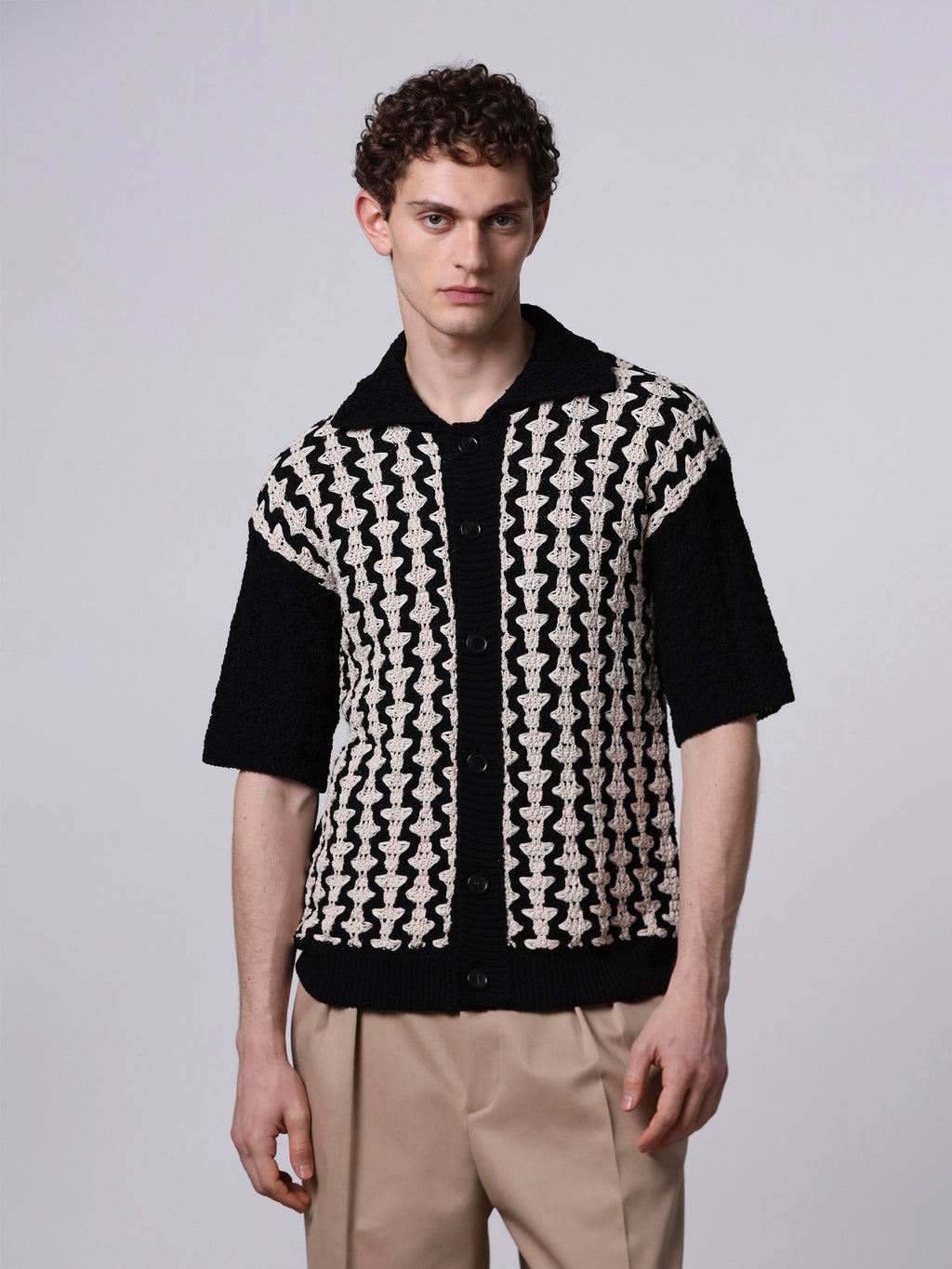 Camicia jacquard bicolor