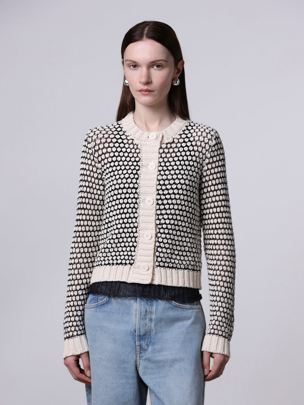 Cardigan punto nocciolina