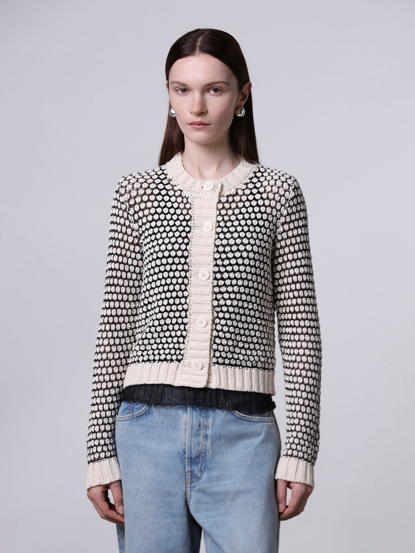 Cardigan punto nocciolina