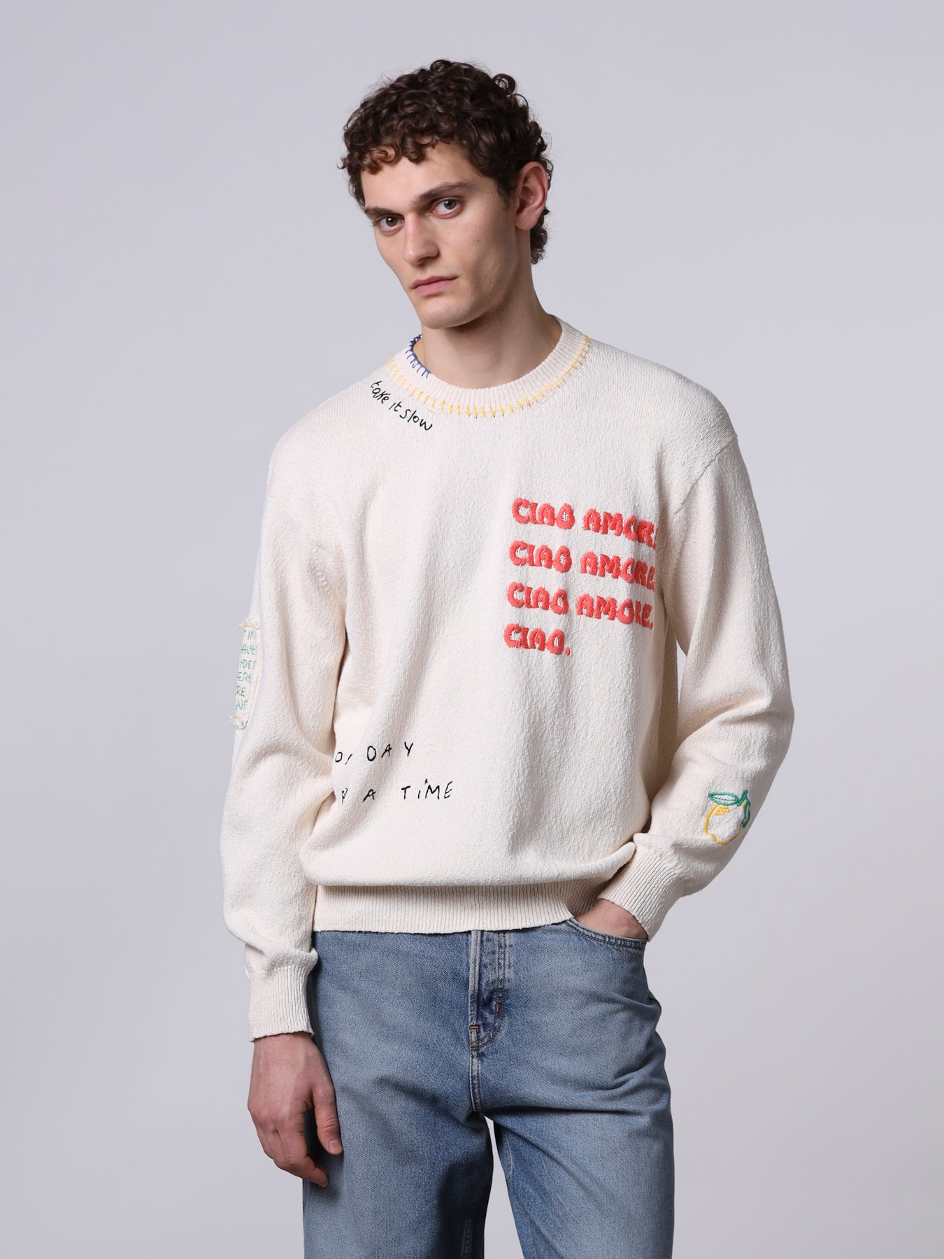 Maglia ricamata "Ciao Amore"