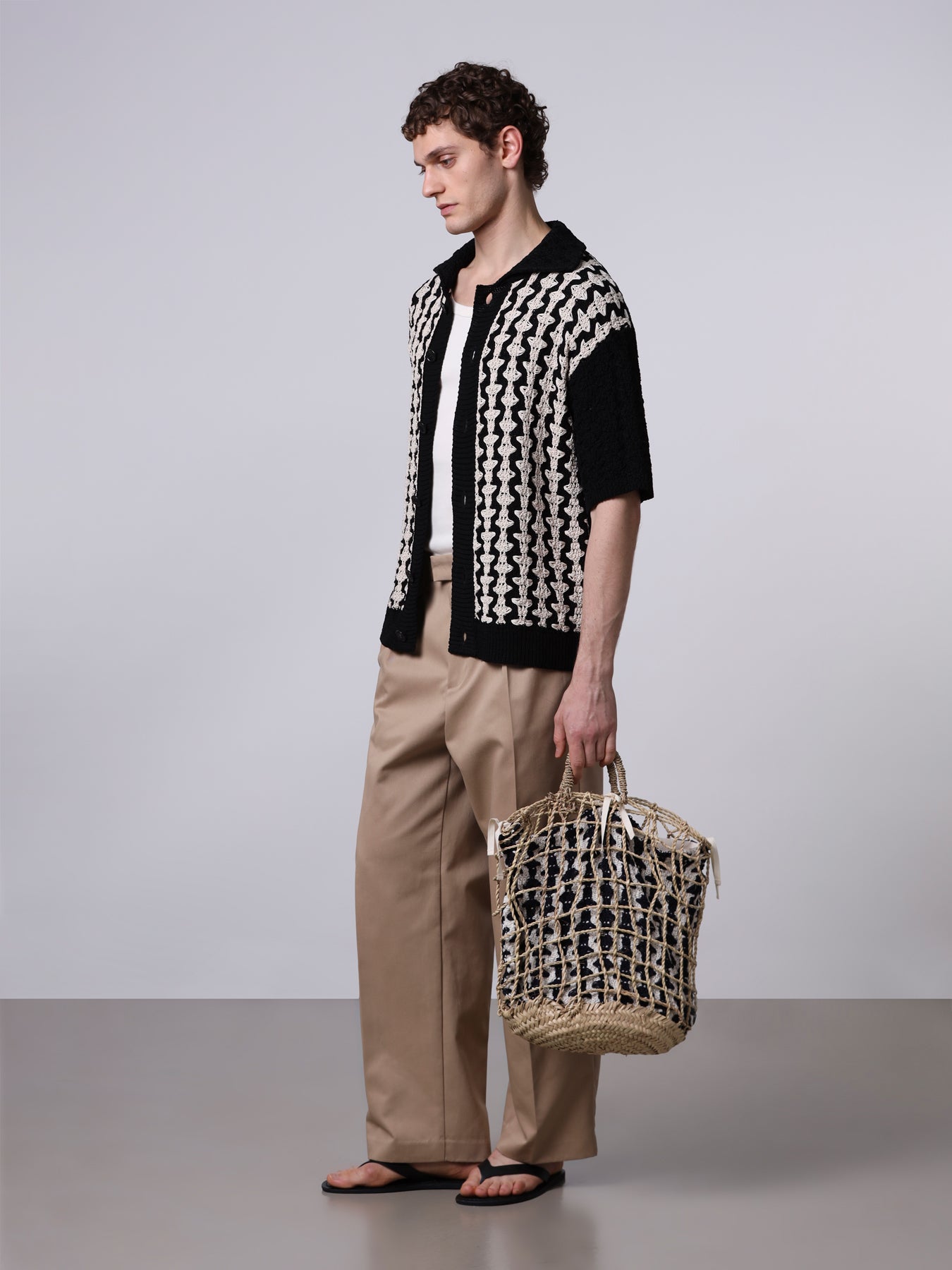 Borsa grande in paglia con pochette