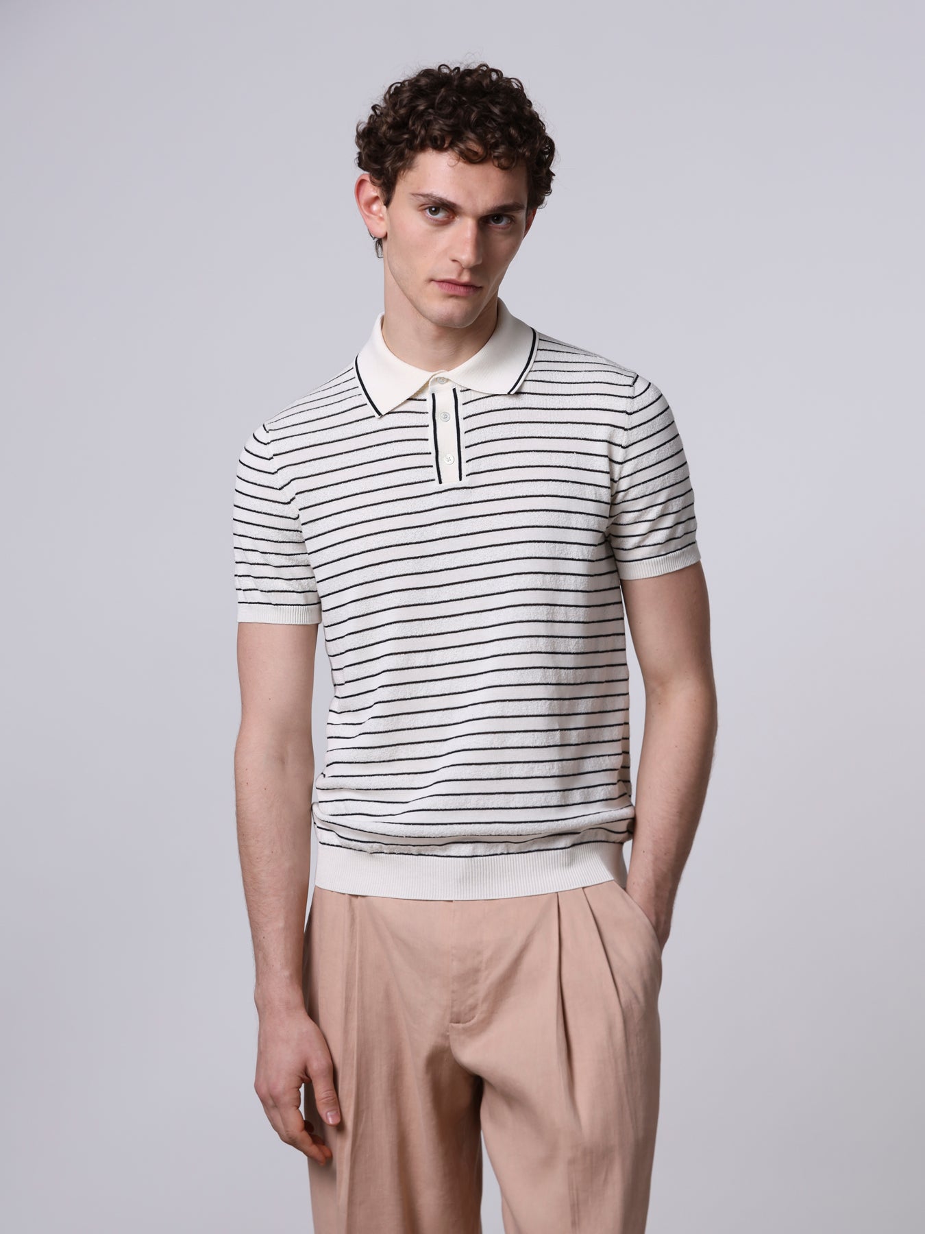 Polo rigata in cotone
