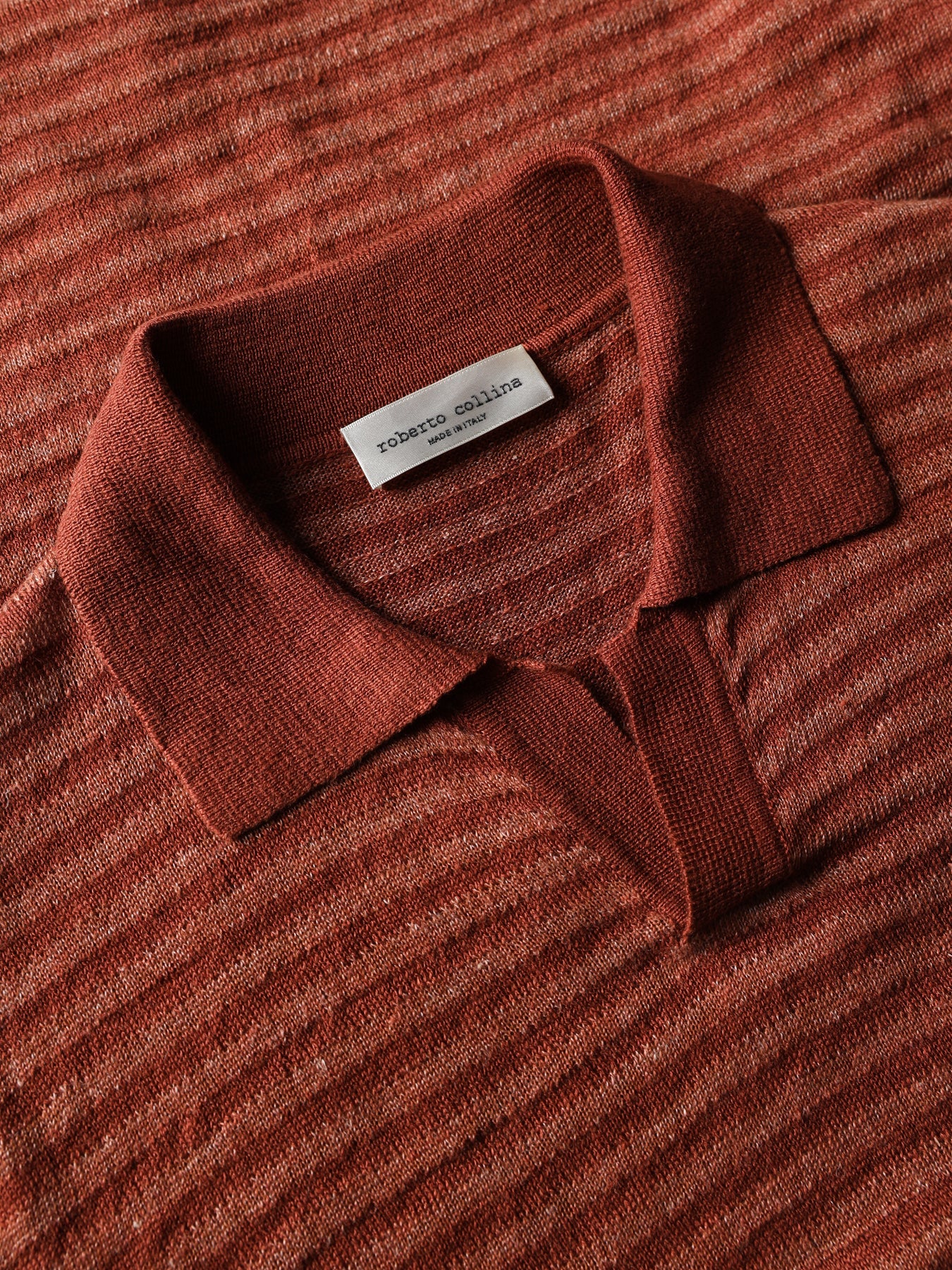 Polo rigata in lino