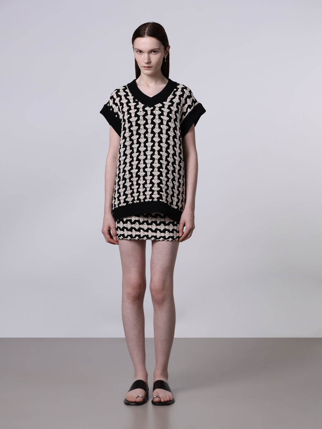 Minigonna jacquard bicolor