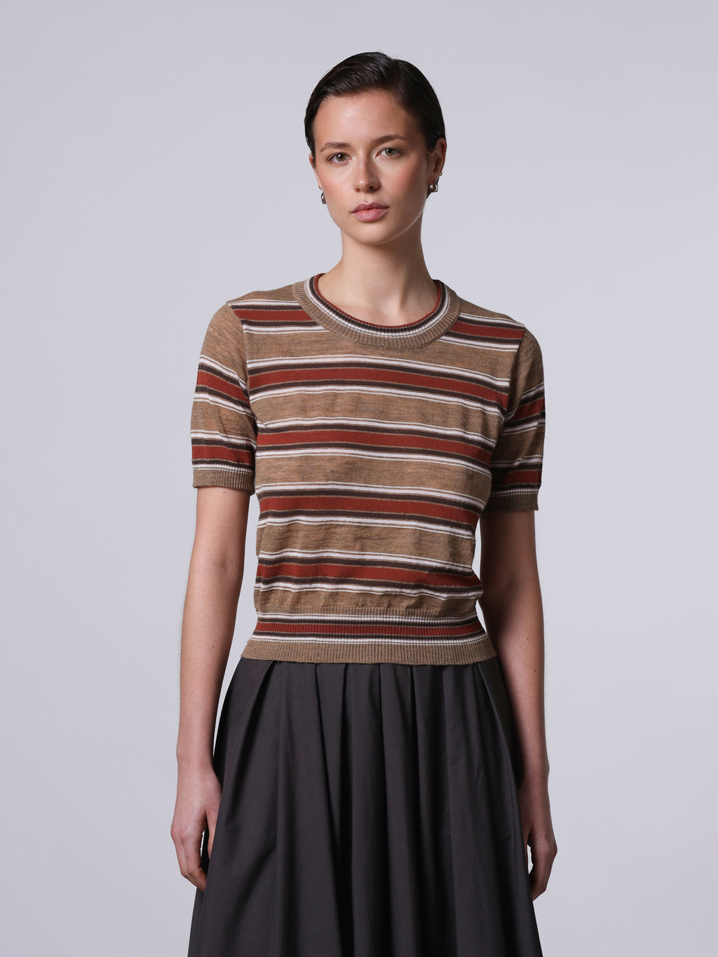 T-shirt in maglia rigata