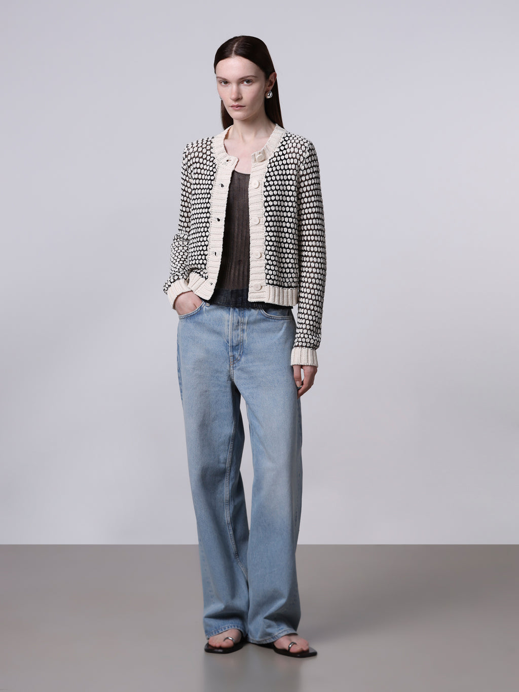 Cardigan punto nocciolina