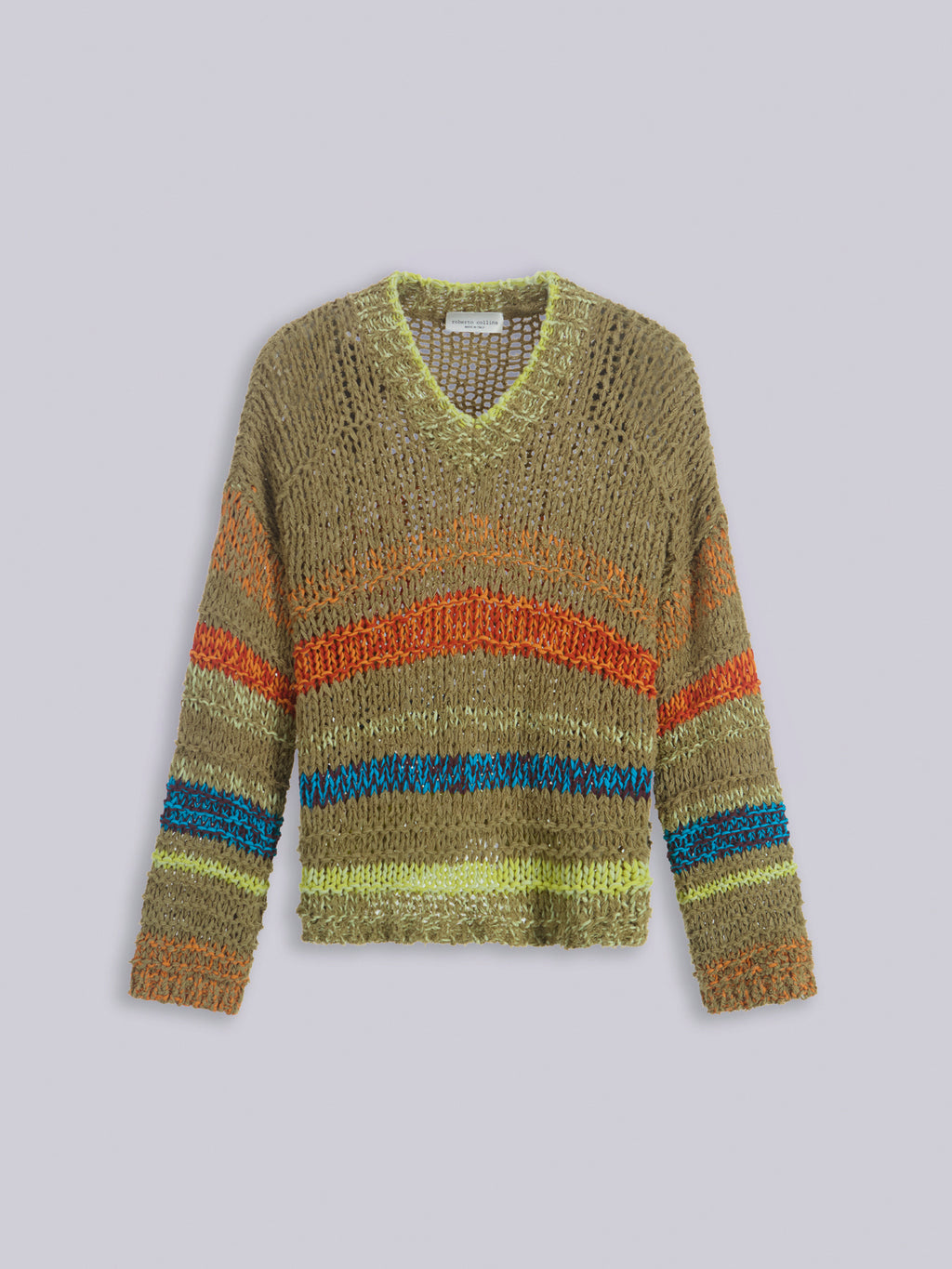 Maglia mix di punti rigata