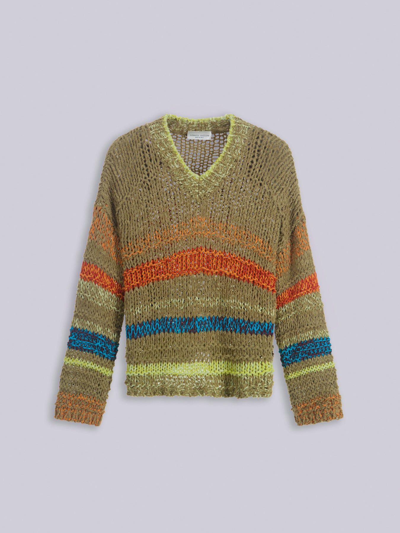 Maglia mix di punti rigata