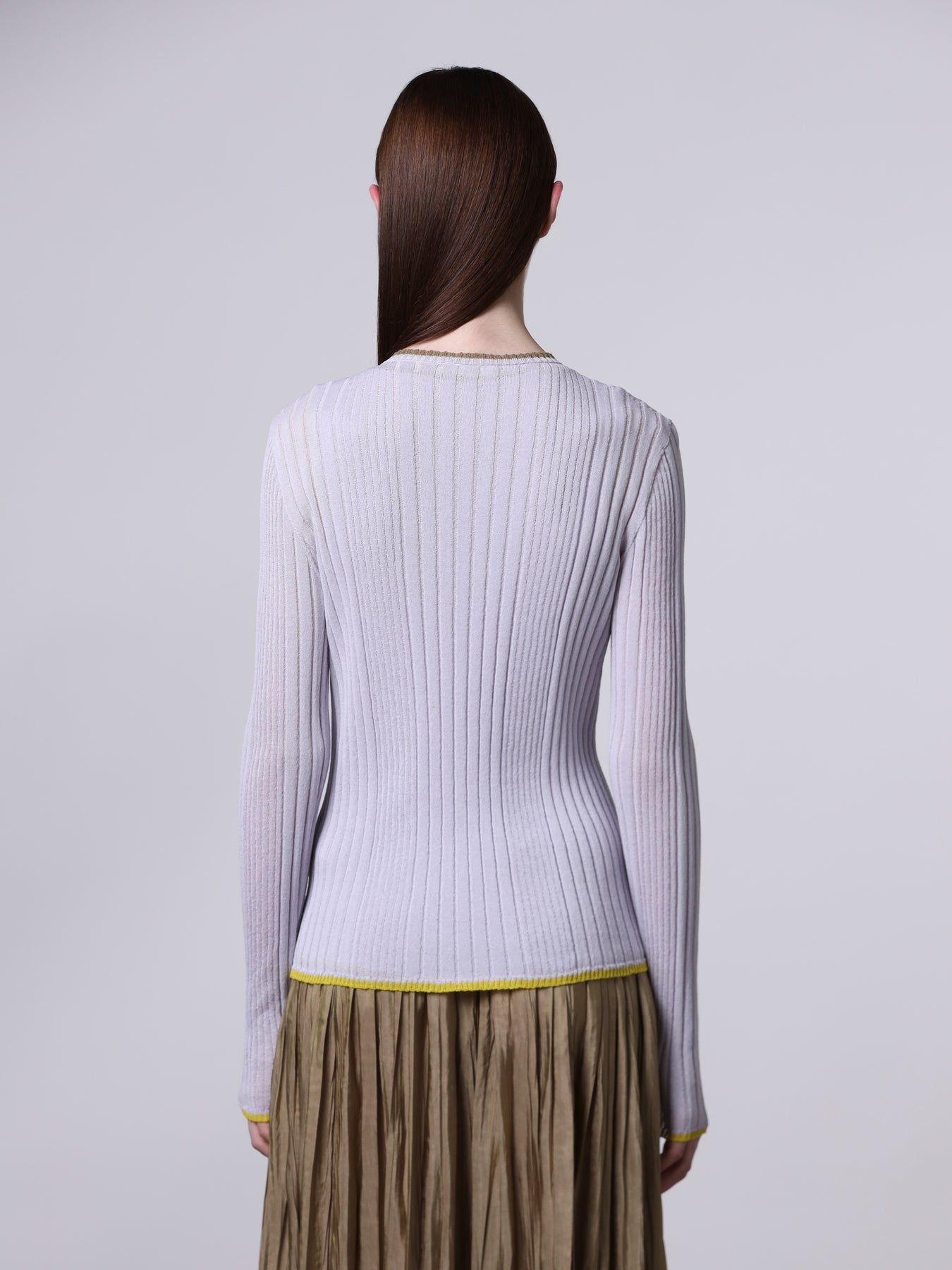 Cardigan a costine con dettagli a contrasto