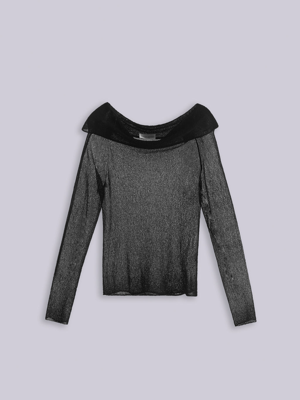 Off-shoulder traforata effetto pizzo