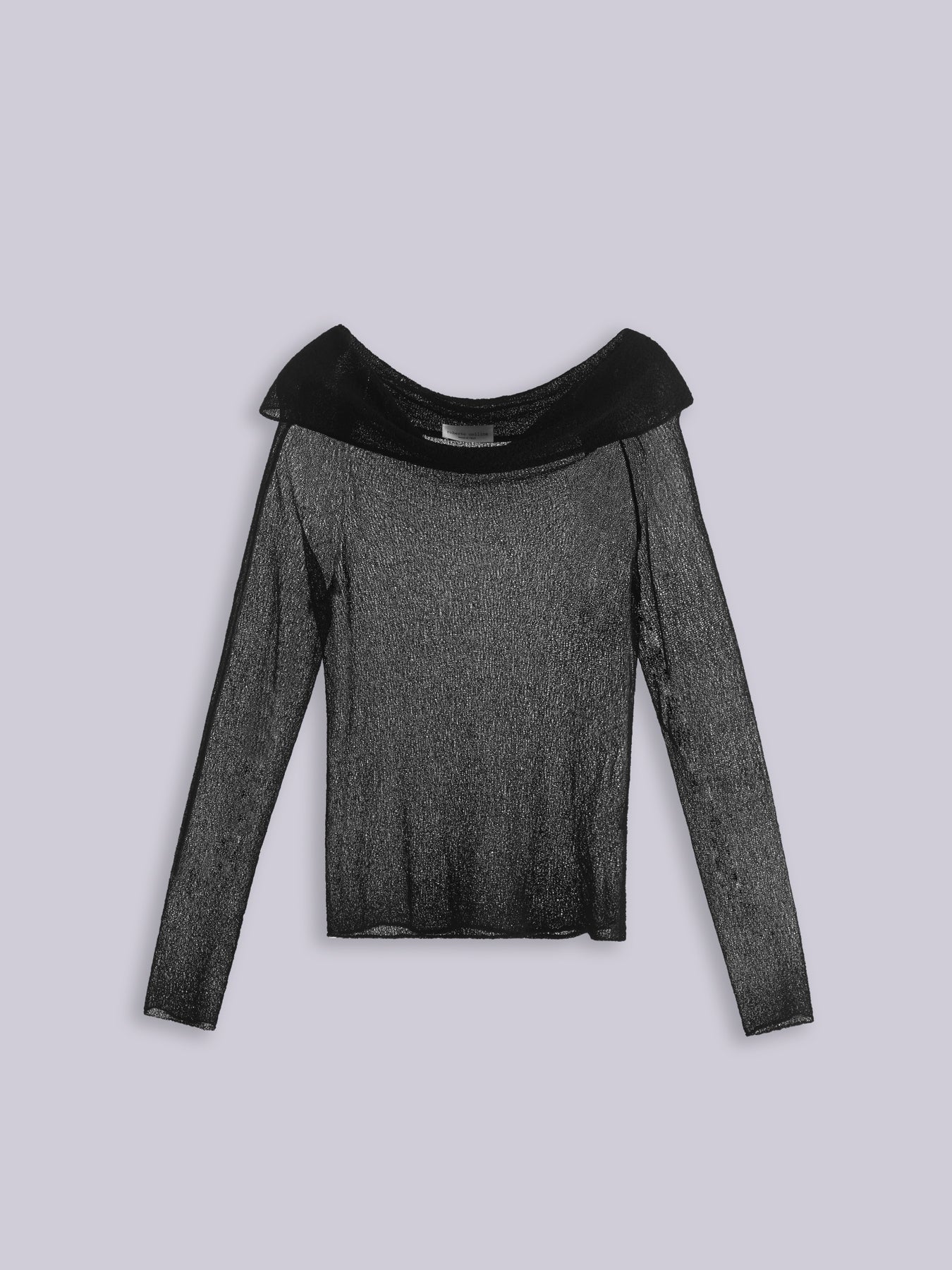 Off-shoulder traforata effetto pizzo