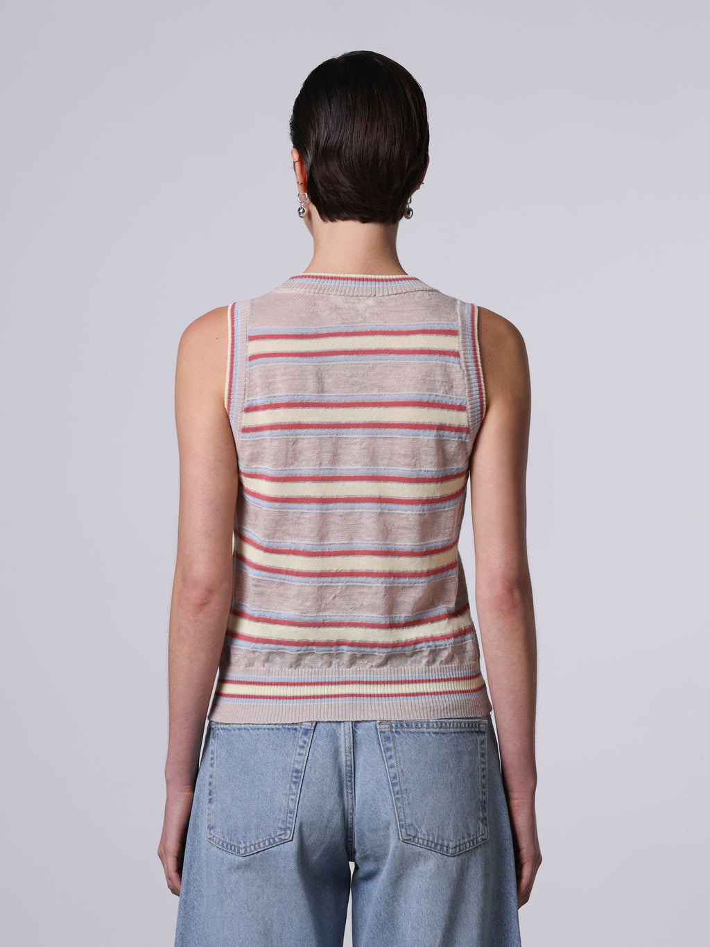 Top in maglia rigato