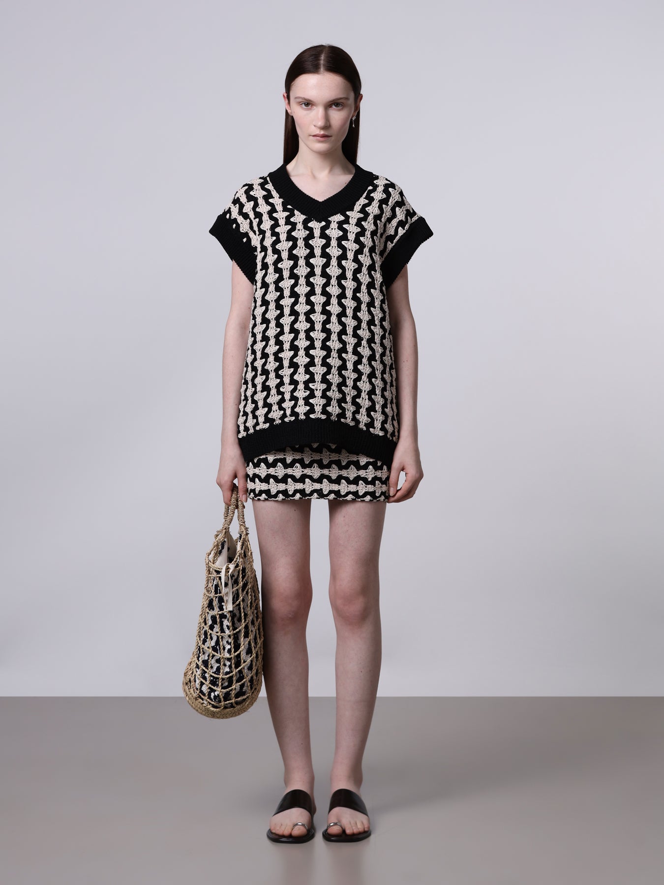 Borsa grande in paglia con pochette